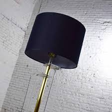 Art Deco Revival Hollywood Regency Lucite and Brass Plate Floor Lamp For Sale at 1stDibs