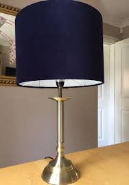 Lampshade Navy Blue Velvet Light Shade Handmade Fabric Drum Lamp Ceiling Table | eBay UK