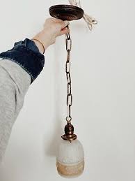 1920s/30s Antique Art Deco Petite Vintage Pendant Light WORKS! | eBay