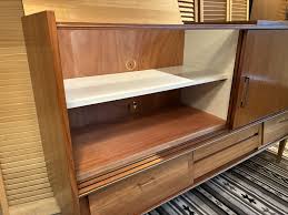 Custom Made Teak Credenza, Sliding Doors, Flip Top - EPOCH