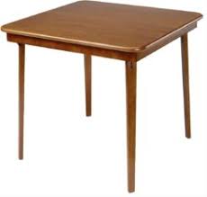 Meco STAKMORE Straight Edge Folding Card Table Fruitwood Finish, 32 in x 32 in x 29.5 in (D x W x H) | Bigbigmart.com