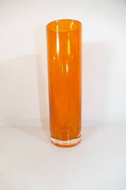 Bright Orange Art Glass Vase 8 Inches Tall Weighted Bottom 2.25 Diameter | eBay