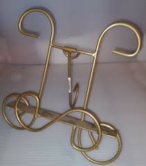 Four Tabletop Metal/Wood Display Easels Decorative- Plates ...