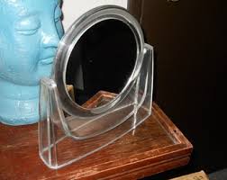 Vintage Clear Acrylic Double Sided Vanity Mirror (magnified ...