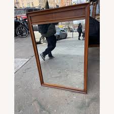 Vintage MidCentury Solid Maple Framed Wall Mirror - AptDeco