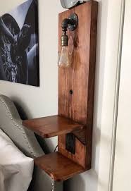 Floating Nightstand With Edison Light And Outlet | eBay