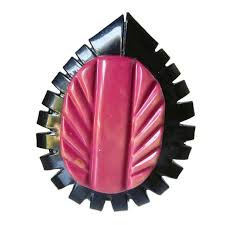 Vintage Black and Burgundy Lucite Fur Clip. - Etsy