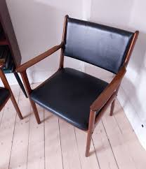 Ole Wanscher Teak Chair Danish Lounge Chair Leather Mid Century Chair Living Room Scandinavian Armchair Black Leather Chair Midcentury Chair - Etsy