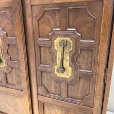 Vintage Stanley Pecan Armoire with 5 Drawers and Mirror - household items - by owner - housewares sale - craigslist