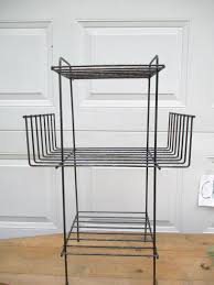 Metal Shelf Plant Stand Magazine Record Tiered Shelves ...