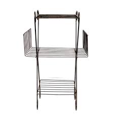 Mid Century Wrought Iron Wire Plant Stand Shelf Rack | Chairish