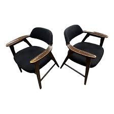 1960s Mid Century Murphy Miller Chairs with Wool Upholstery- Set of 2 | Chairish