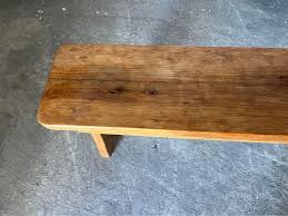 Early 20th Century Antique Primitive Style Yellow Pine Bench | Chairish