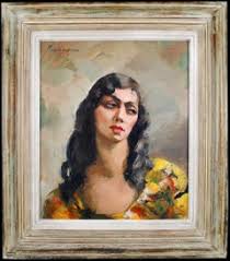 Early 20th Century English School - Portrait of a Lady - English Art Deco Impressionist Antique Oil Sketch Painting For Sale at 1stDibs | english portrait painters 20th century