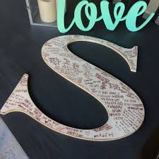 Wedding Guest Book Large 22" Initial Wooden Letter Monogram ...