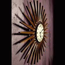SYROCO SUNBURST WALL CLOCK vintage Danish MCM mid century modern Nordic atomic | eBay
