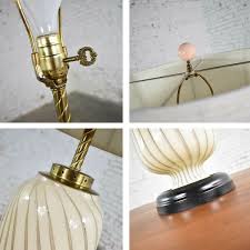 Mid Century Modern Murano Style Blown Glass Table Lamp Cream ...