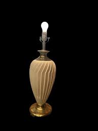 Vintage Sunset Lamp Corp Brass and White Ceramic Reticulated ...