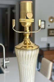 Pair Barbini Murano White Gold Glass Table Lamps For Sale at ...