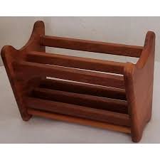 Vintage Mid-Century Danish Modern Teak Wood Magazine Rack ...