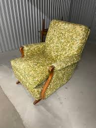 Vintage 40s Rocker With Wood Trim And Lock Antiques - Antiques