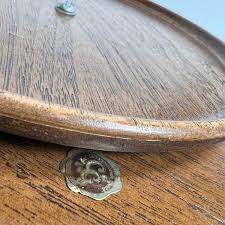 Vtg Coppercraft Guild Lazy Susan Snack Tray Faux Wood Copper ...