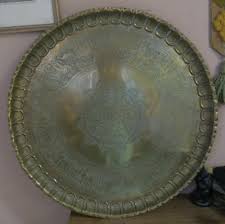 VINTAGE EGYPTIAN ETCHED COPPER TABLE TRAY HAND MADE 25 ...