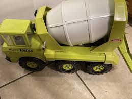 Vintage Mighty Tonka Mixer Cement Truck Lime Green Tandem Axle RARE 1970s | eBay