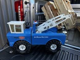 Vintage classic Blue Mighty Tonka Tow Truck Double Boom ...
