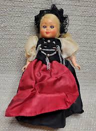 Vtg 1950" Celluloid Swiss Boy 7" & Girl 6" Dolls in Traditional ...