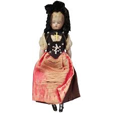 Vintage Bisque 6" Doll House Doll in Original Costume - Ruby ...