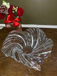 Vintage Large Belle Epoque Swirl Crystal Bowl, Centerpiece ...
