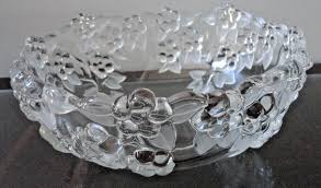 VINTAGE MIKASA CARMEN WALTHER CRYSTAL BUBBLE EMBOSED FLOWERS ...