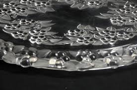 Pressed Glass Cake Plate Mikasa Carmen Embossed Berries ...