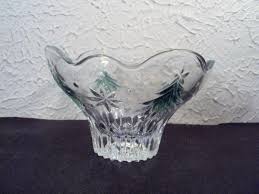 New Mikasa Holiday bowl CHRISTMAS NIGHT GREEN footed candy ...