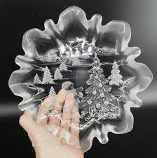 Vintage Mikasa Germany Art Glass Bowl | Frosted Glass Mid ...