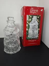Lead Crystal Snowman Candy Dish “Make The Season Bright ...
