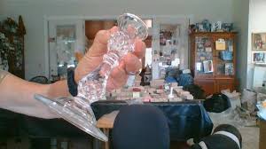 Diamond Pattern 6.75" Tall Pressed Glass Candle Holder | eBay