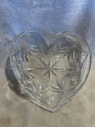 Vintage Royal Dalton Crystal Heart Tray - Etsy