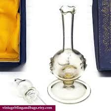 97mm Empty Handmade Vintage Glass Perfume Bottle & Box by R ...