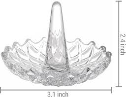 Starburst Style Clear Glass Round Ring Holder Dish, Set of 2 ...