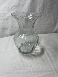 Vintage Clear Glass Swirl Vase Scalloped Rim 6 3/4" tall | eBay