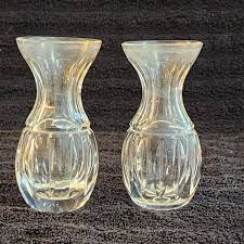 PAIR of Waterford Crystal Fluted Violet Bud 4" Vases SIGNED - Etsy