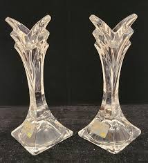 MIKASA Art Deco Crystal Like Candlesticks - Etsy
