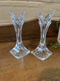Vintage Candle Holders Pair Mikasa Crystal Art Deco Style Holder Set of 2 | eBay Australia