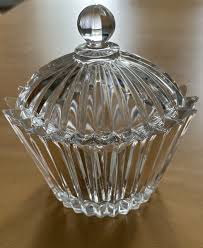 MIKASA Symmetry Oval Covered Trinket Box Clear Glass Crystal ...