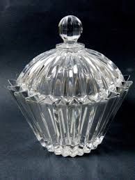 Mikasa Diamond Fire Clear Crystal Oval Covered Bowl Trinket ...