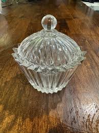 Vintage Ribbed Clear Glass Sugar Bowl With Lid - Etsy