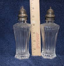 Vtg. Salt and Pepper Shakers - Ribbed Crystal Glass 6 " tall ...