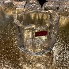 Vtg. Mikasa Festive Frosted Poinsettia, Clear Glass Votive Holder | eBay